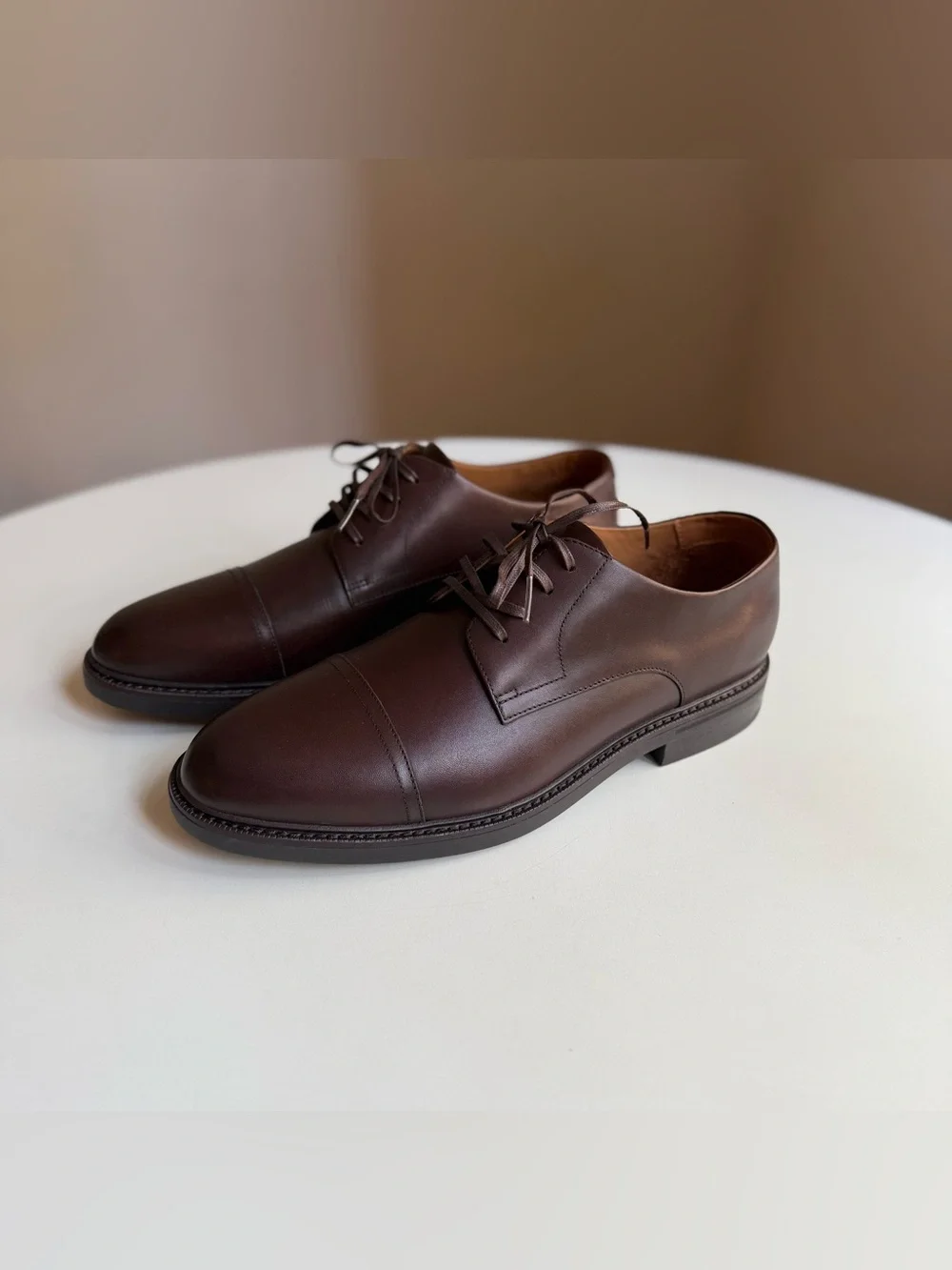 Polo Ralph Lauren Men’s Asher Captoe Oxfords Brown Leather Dress Shoes US 11